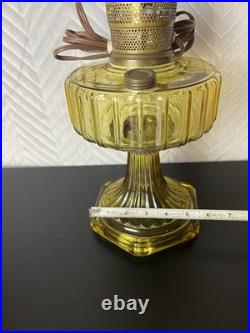 Vintage Aladdin Oil Lamp Works Amber Brown Glass Home Table Decor USA Cottage
