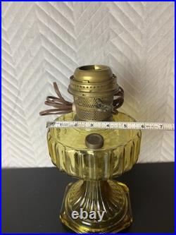 Vintage Aladdin Oil Lamp Works Amber Brown Glass Home Table Decor USA Cottage
