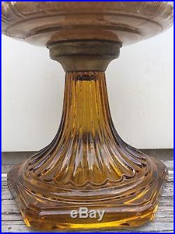 Vintage Aladdin Oil Lamp model B Corinthian 1935-1936 Dark Amber & Clear Yellow