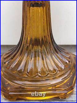 Vintage Aladdin Oil Lamp model B Corinthian 1935-1936 Dark Amber & Clear Yellow