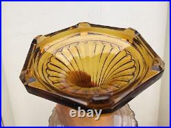 Vintage Aladdin Oil Lamp model B Corinthian 1935-1936 Dark Amber & Clear Yellow