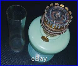 Vintage Aladdin Oil Mantle Lamp Nu-Type Model B Green Moonstone Chicago, IL