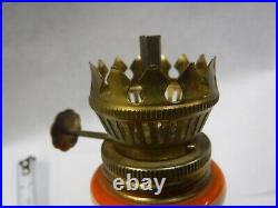 Vintage Aladdin Orange Oil Kerosene Lamp 10 3/4 Tall With Shade O523-21