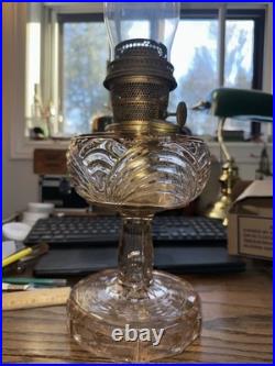 Vintage Aladdin Pink Lincoln Drape Kerosene Oil Mantle Lamp
