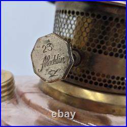 Vintage Aladdin Pink Lincoln Drape Kerosene Oil Mantle Lamp Model 23