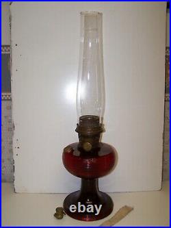 Vintage Aladdin Red Beehive Oil Lamp SUPER NICE Model B Burner