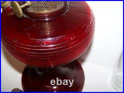 Vintage Aladdin Red Beehive Oil Lamp SUPER NICE Model B Burner