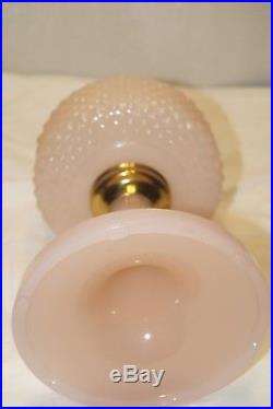Vintage Aladdin Rose Alacite White Pink Diamond Quilt Kerosene Oil Table Lamp