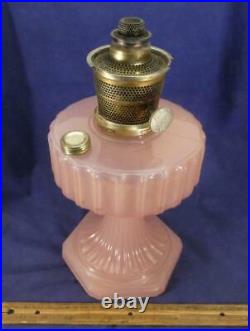 Vintage Aladdin Rose Moonstone Kerosene Lantern Mantle Lamp Company Model B