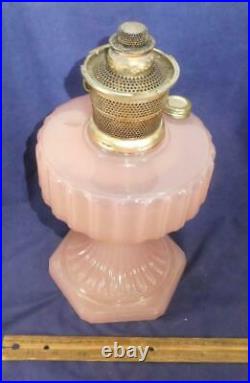 Vintage Aladdin Rose Moonstone Kerosene Lantern Mantle Lamp Company Model B