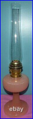 Vintage Aladdin Rose Moonstone Vertique Kerosene Lamp with Model 23 Burner &