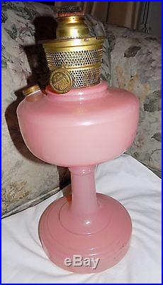 Vintage Aladdin Rose Pink Simplicity Glass Kerosene Lamp Model B 28 40's 50's