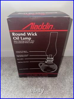 Vintage Aladdin Round Wick Oil Lamp White Ceramic Bowl NOS In Box Unused FW2000M