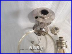 Vintage Aladdin Silver Oil Table Lamp Style 1400 White Globe