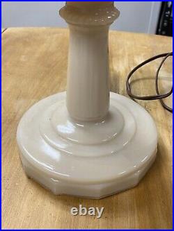 Vintage Aladdin Soft Pink Milk Glass Oil Lamp converted To Electric