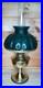 Vintage Aladdin Student Oil Lamp Emerald Green Glass Kerosene Brass Rare
