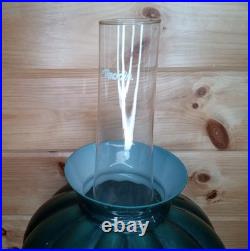 Vintage Aladdin Student Oil Lamp Emerald Green Glass Kerosene Brass Rare