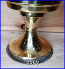 Vintage Aladdin Student Oil Lamp Emerald Green Glass Kerosene Brass Rare