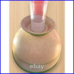 Vintage Aladdin Style Alacite Lamp with Green Trim and Speckled Shade Electric