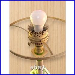 Vintage Aladdin Style Alacite Lamp with Green Trim and Speckled Shade Electric