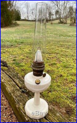 Vintage Aladdin TALL LINCOLN DRAPE Alacite Oil Lamp Model B BrassBurner Pre WWII