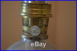 Vintage Aladdin Table Top Lamp No. 23 Kerosene Oil Lantern Brass Glass Fount NIB