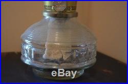 Vintage Aladdin Table Top Lamp No. 23 Kerosene Oil Lantern Brass Glass Fount NIB