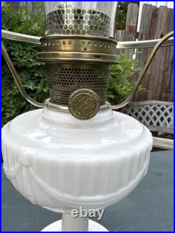 Vintage Aladdin Tall Lincoln Drape Alacite Oil Lamp Model B Kerosene Light