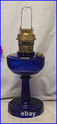 Vintage Aladdin Tall Lincoln Drape Reproduction Cobalt Blue Oil Lamp