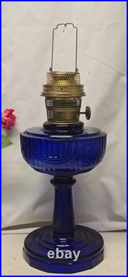 Vintage Aladdin Tall Lincoln Drape Reproduction Cobalt Blue Oil Lamp