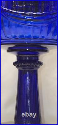 Vintage Aladdin Tall Lincoln Drape Reproduction Cobalt Blue Oil Lamp