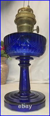 Vintage Aladdin Tall Lincoln Drape Reproduction Cobalt Blue Oil Lamp