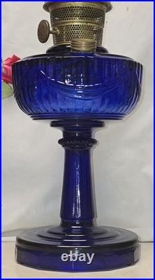 Vintage Aladdin Tall Lincoln Drape Reproduction Cobalt Blue Oil Lamp
