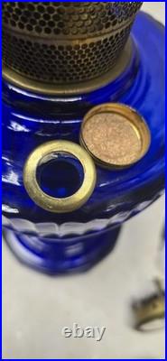Vintage Aladdin Tall Lincoln Drape Reproduction Cobalt Blue Oil Lamp