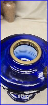 Vintage Aladdin Tall Lincoln Drape Reproduction Cobalt Blue Oil Lamp