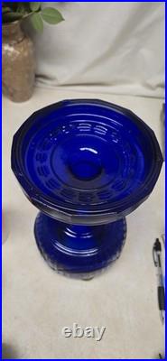 Vintage Aladdin Tall Lincoln Drape Reproduction Cobalt Blue Oil Lamp