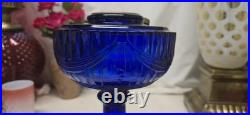 Vintage Aladdin Tall Lincoln Drape Reproduction Cobalt Blue Oil Lamp