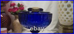 Vintage Aladdin Tall Lincoln Drape Reproduction Cobalt Blue Oil Lamp