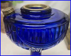 Vintage Aladdin Tall Lincoln Drape Reproduction Cobalt Blue Oil Lamp