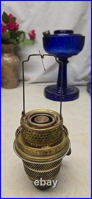 Vintage Aladdin Tall Lincoln Drape Reproduction Cobalt Blue Oil Lamp