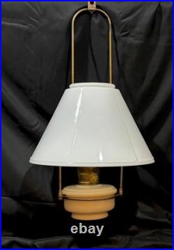 Vintage Aladdin Tilt Frame Hanging Lamp Uranium Glass Fount EUC