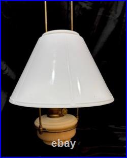 Vintage Aladdin Tilt Frame Hanging Lamp Uranium Glass Fount EUC