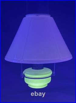 Vintage Aladdin Tilt Frame Hanging Lamp Uranium Glass Fount EUC