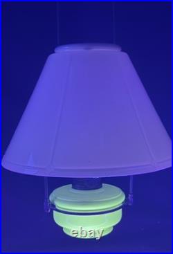 Vintage Aladdin Tilt Frame Hanging Lamp Uranium Glass Fount EUC