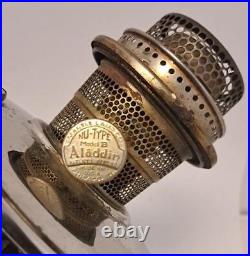 Vintage Aladdin Treasure Chrome Nickel Kerosene Lamp with Model B Burner