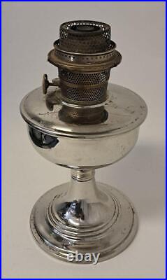 Vintage Aladdin Treasure Chrome Nickel Kerosene Lamp with Model B Burner