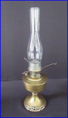 Vintage Aladdin UK Model 12 Kerosene Oil Lamp with Frosted Green Eagle Glass Shade