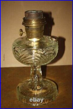 Vintage Aladdin Washington Drape Clear Glass Oil Lamp Nu-Type Model B + Extras