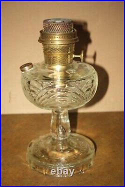 Vintage Aladdin Washington Drape Clear Glass Oil Lamp Nu-Type Model B + Extras