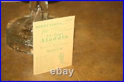 Vintage Aladdin Washington Drape Clear Glass Oil Lamp Nu-Type Model B + Extras